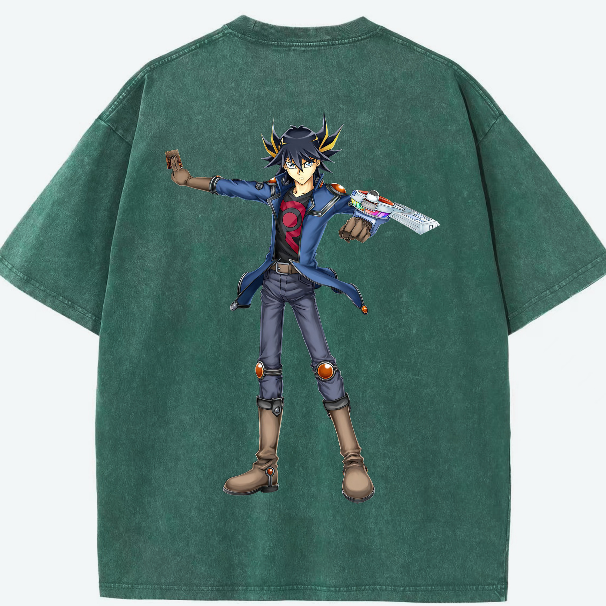 （画像用） 遊☆戯☆王 Yu-Gi-Oh! 綿100% ヴィンテージ風 半袖Tシャツ（背面プリント）